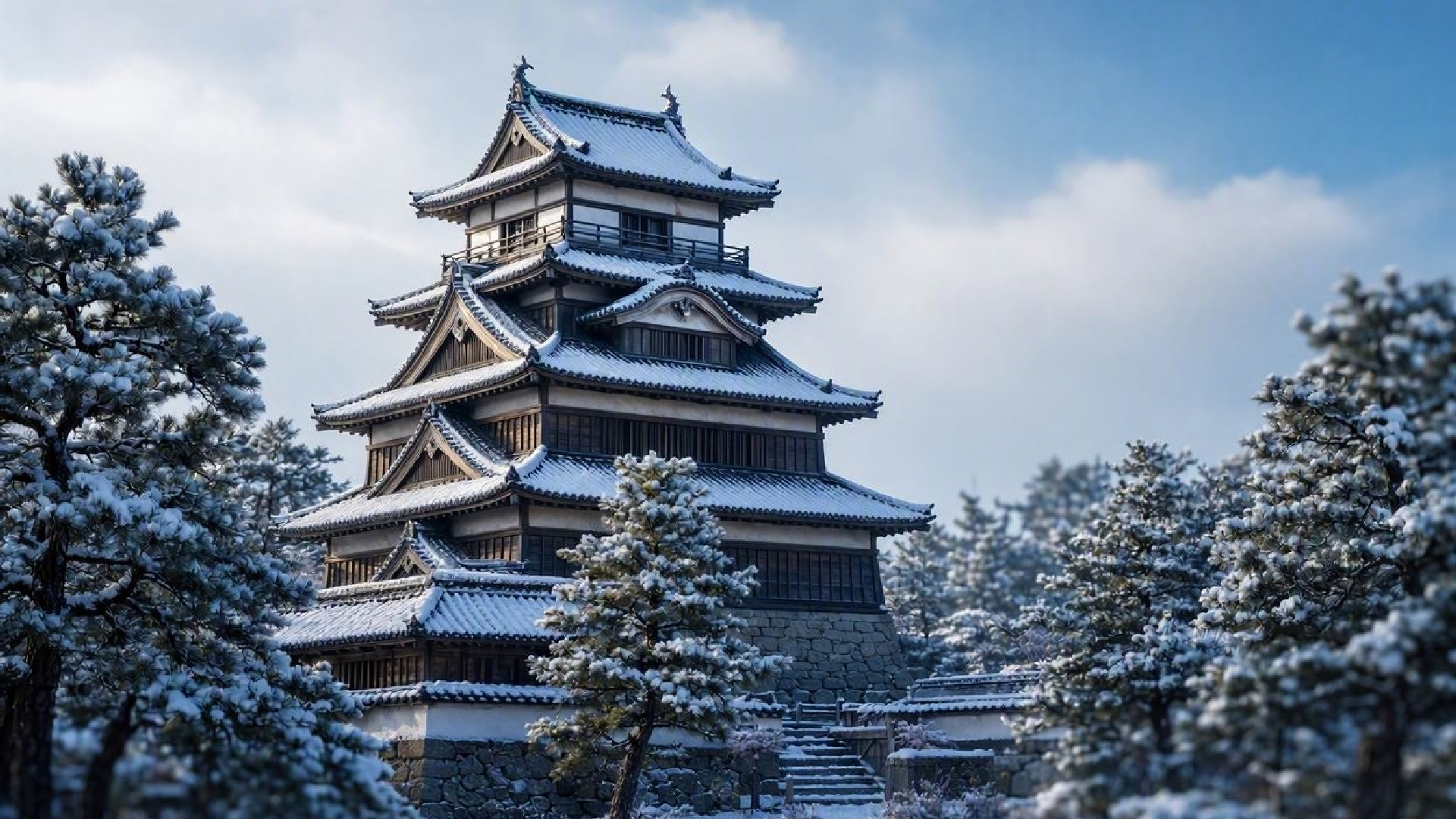 Japanese Castle in the Snow